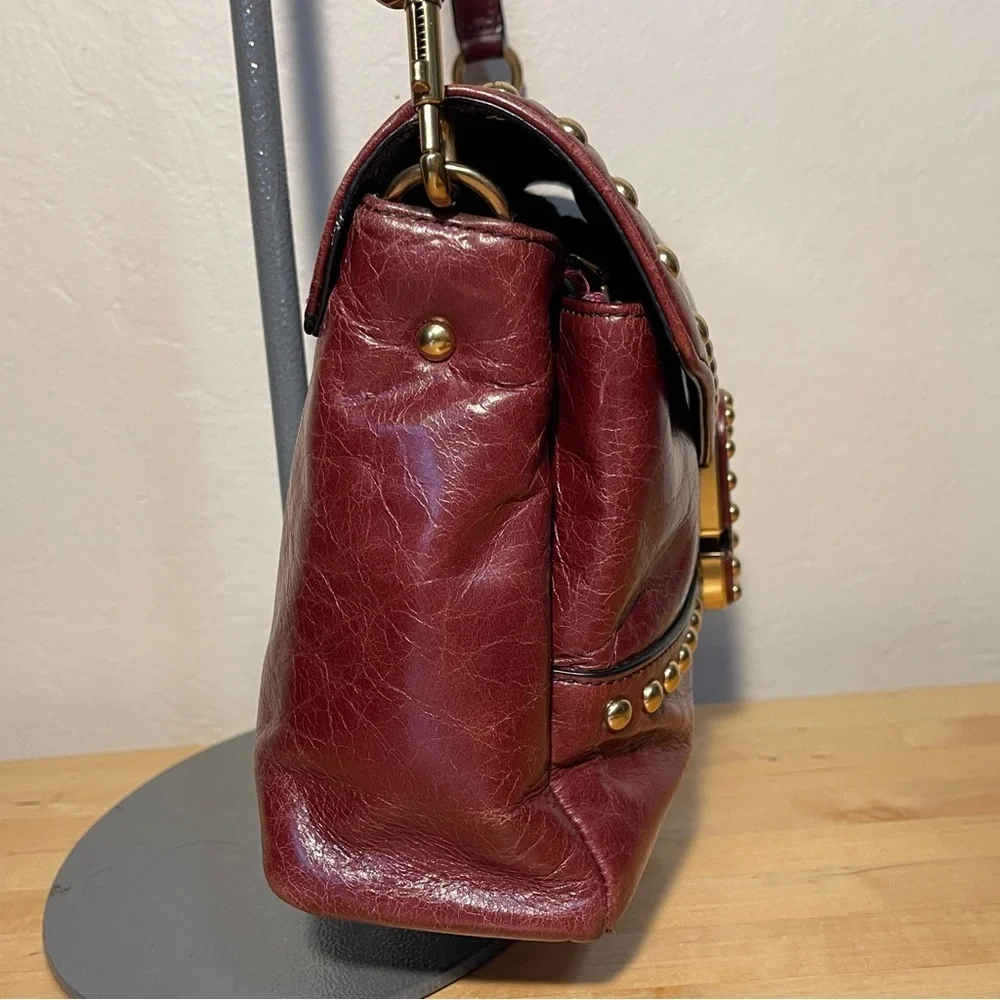 The Marc Jacobs Red Leather Studded Envelope Crossbody Bag